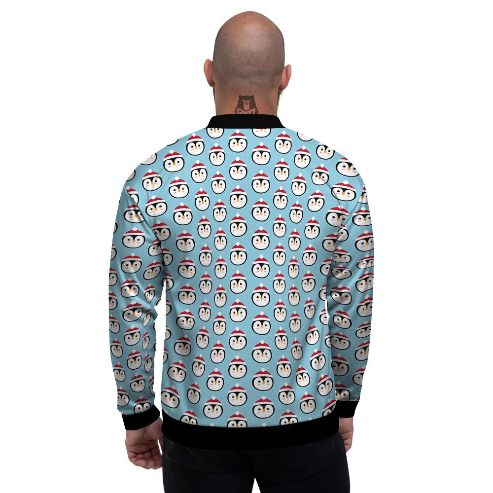 Penguin Face Cute Print Pattern Men's Bomber Jacket-grizzshop