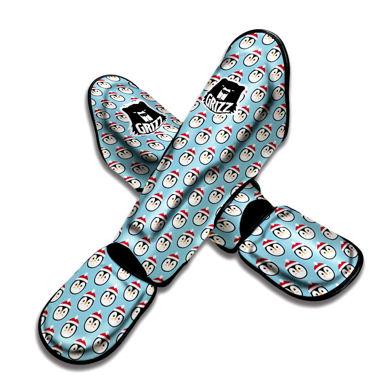 Penguin Face Cute Print Pattern Muay Thai Shin Guards-grizzshop