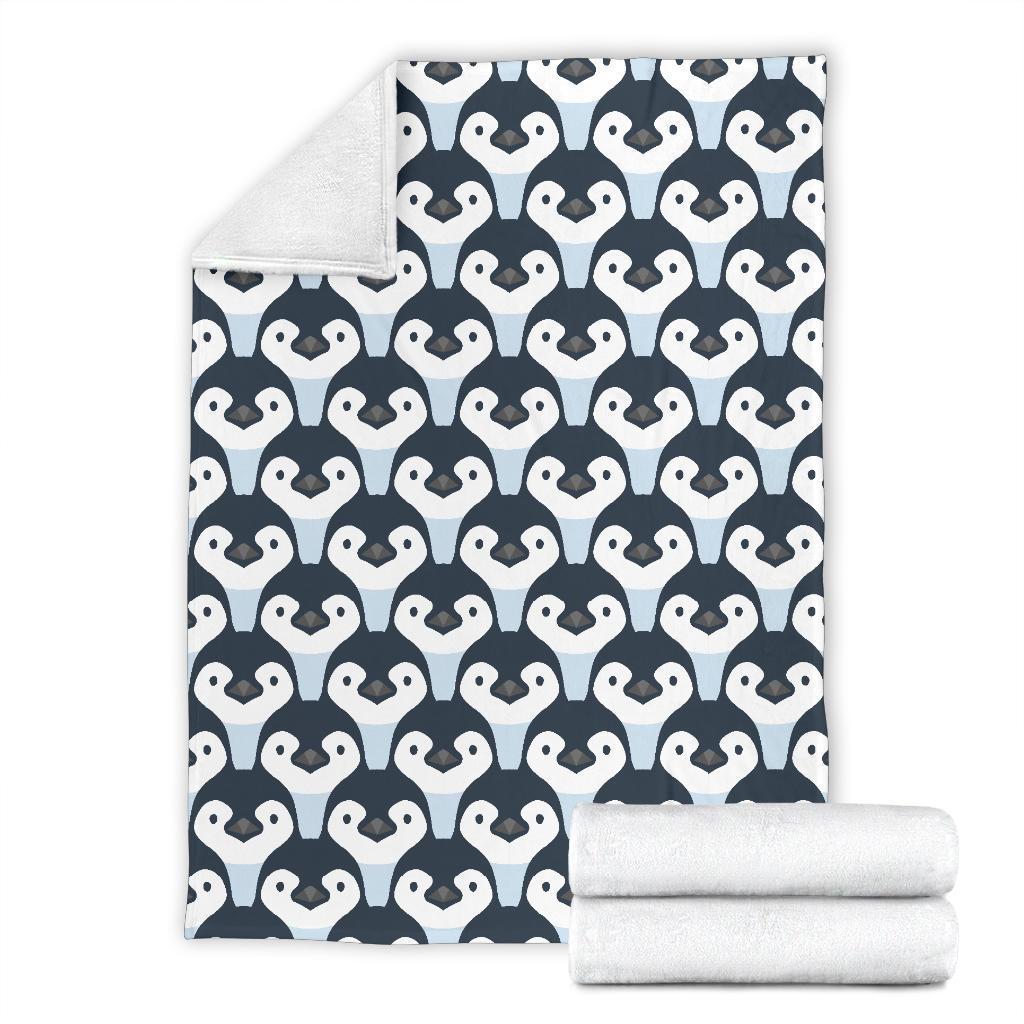 Penguin Face Pattern Print Blanket-grizzshop