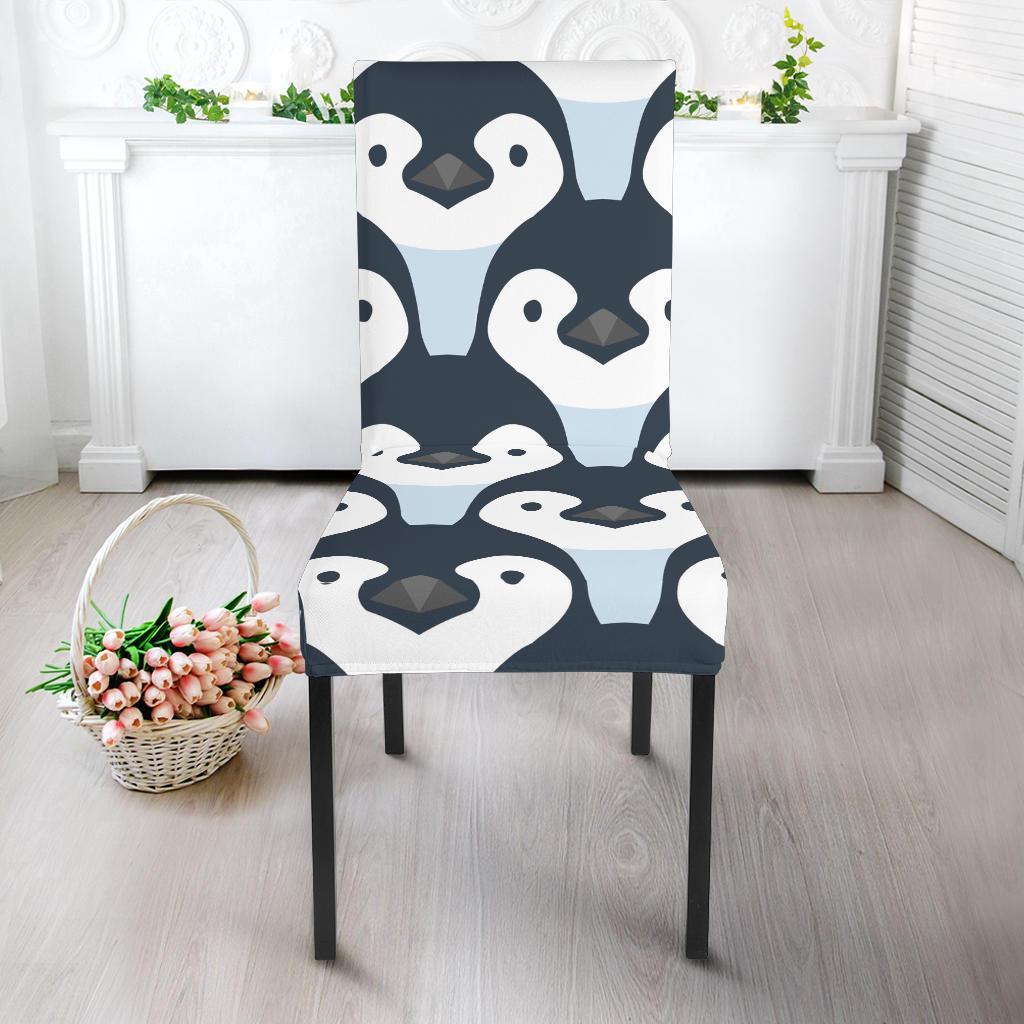 Penguin Face Pattern Print Chair Cover-grizzshop