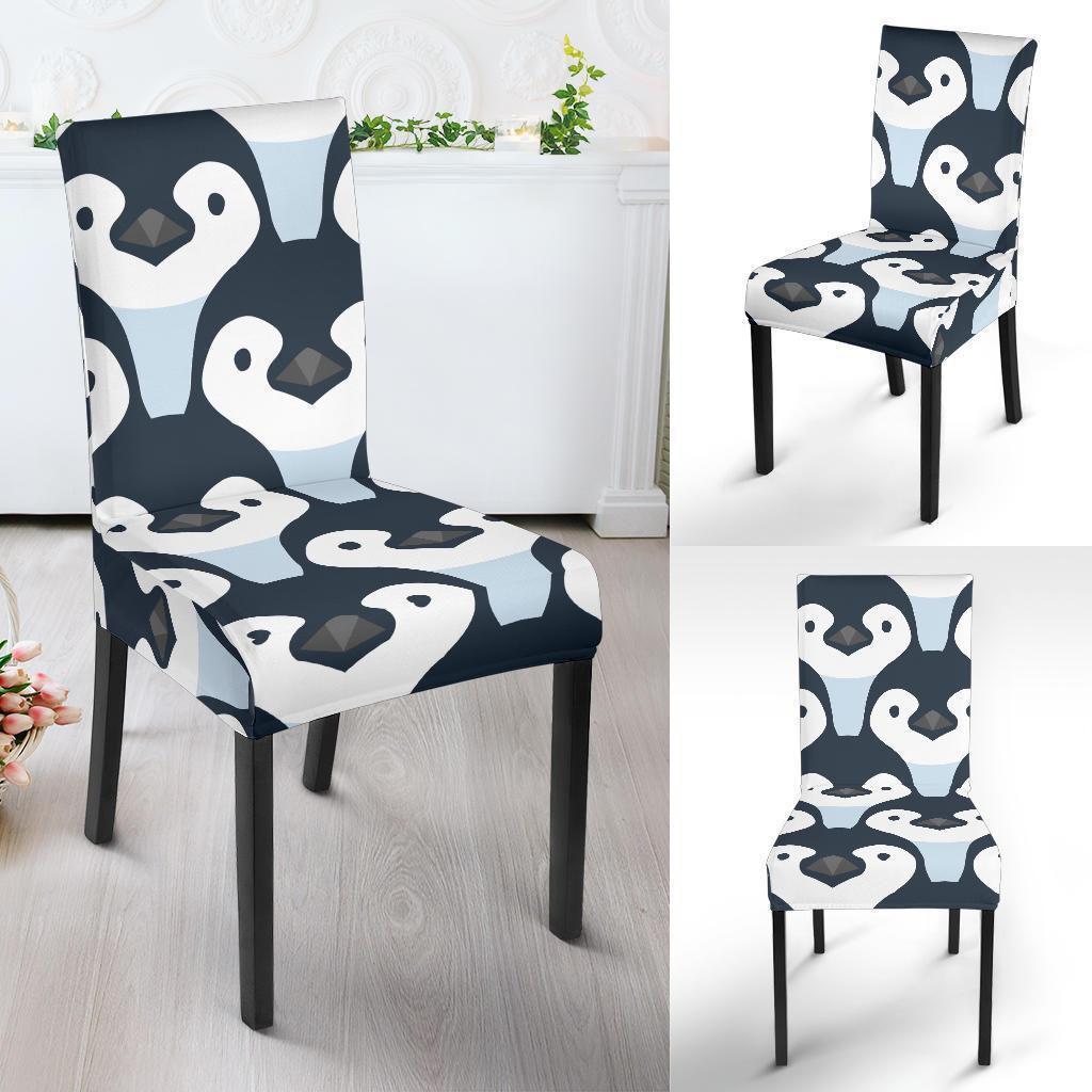 Penguin Face Pattern Print Chair Cover-grizzshop