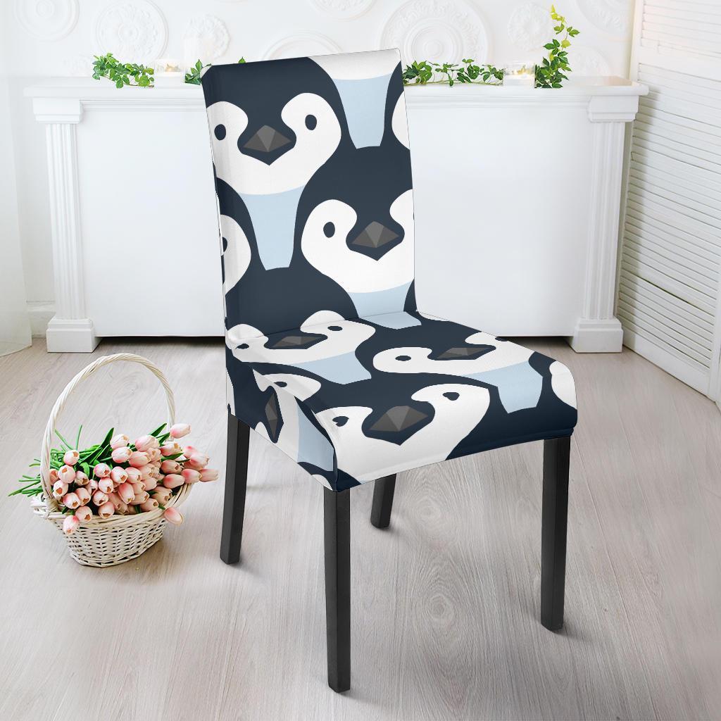 Penguin Face Pattern Print Chair Cover-grizzshop