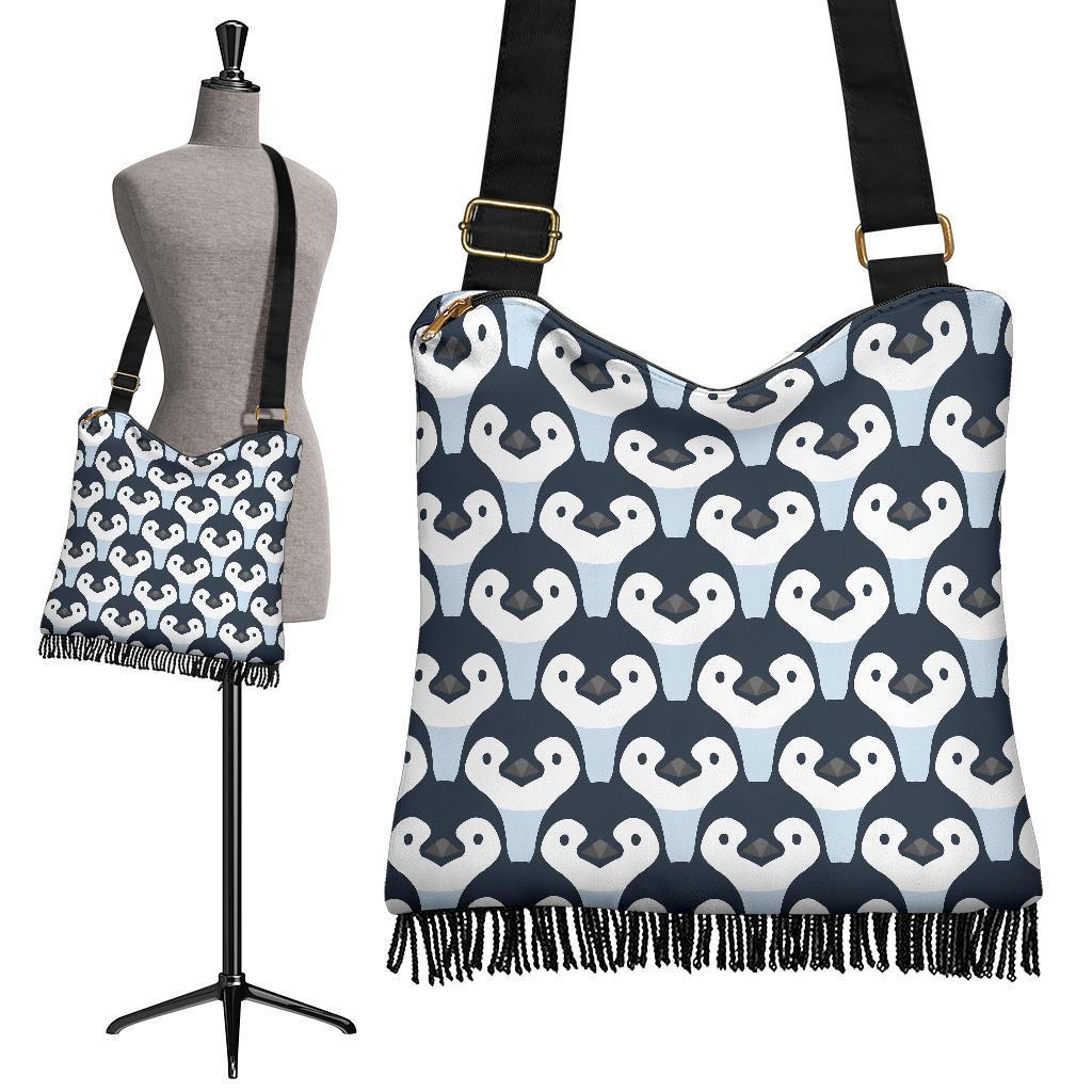 Penguin Face Pattern Print Crossbody Bags-grizzshop