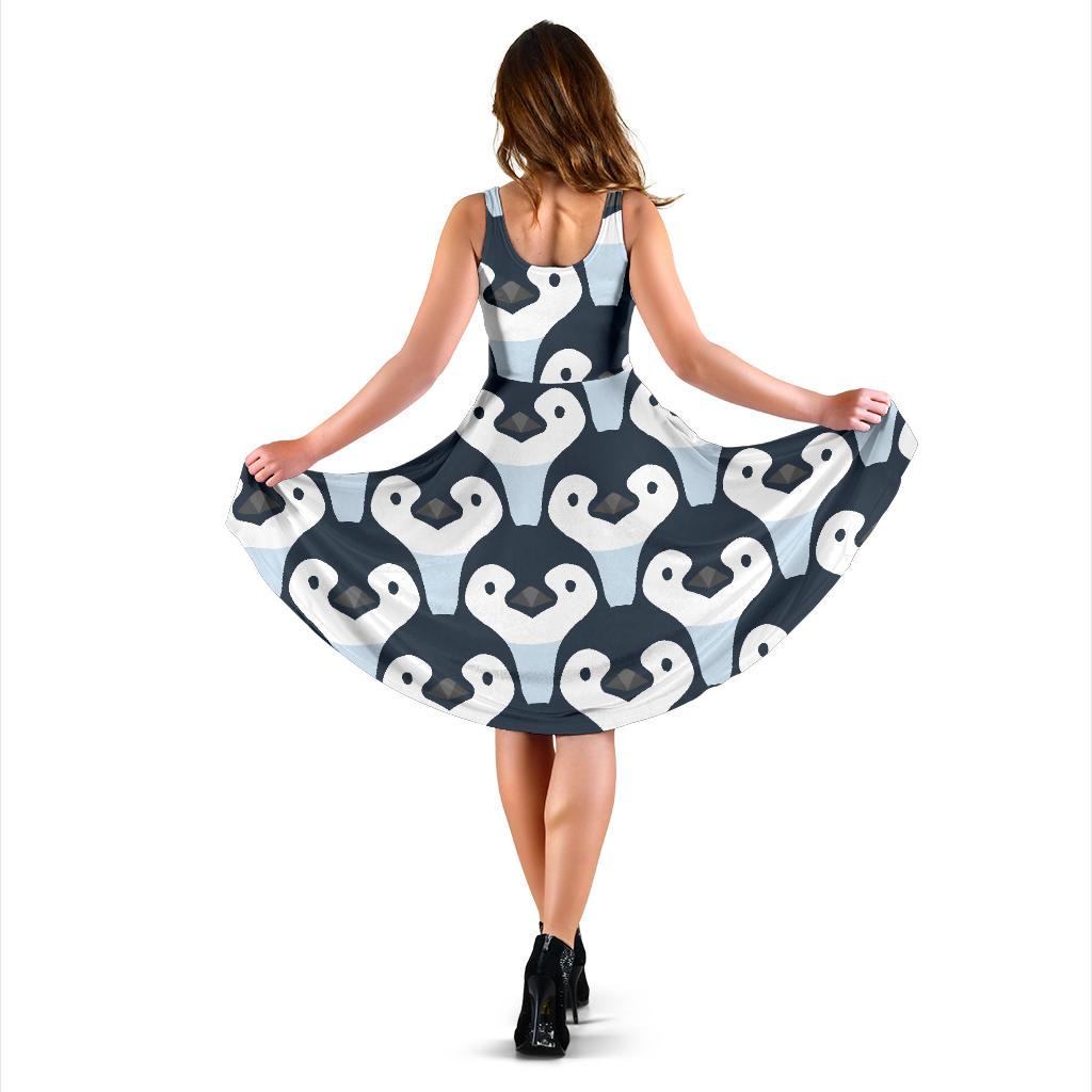 Penguin Face Pattern Print Dress-grizzshop