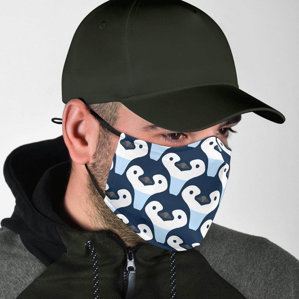 Penguin Face Pattern Print Face Mask-grizzshop