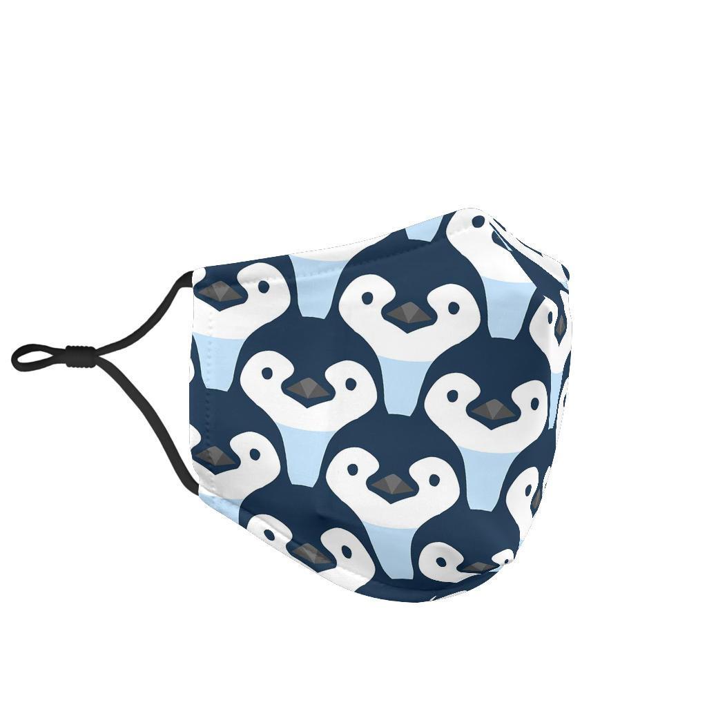 Penguin Face Pattern Print Face Mask-grizzshop