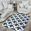 Penguin Face Pattern Print Floor Mat-grizzshop