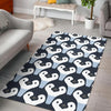 Penguin Face Pattern Print Floor Mat-grizzshop