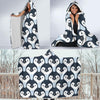 Penguin Face Pattern Print Hooded Blanket-grizzshop