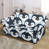 Penguin Face Pattern Print Loveseat Cover-grizzshop