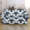 Penguin Face Pattern Print Loveseat Cover-grizzshop