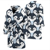 Penguin Face Pattern Print Men Long Robe-grizzshop