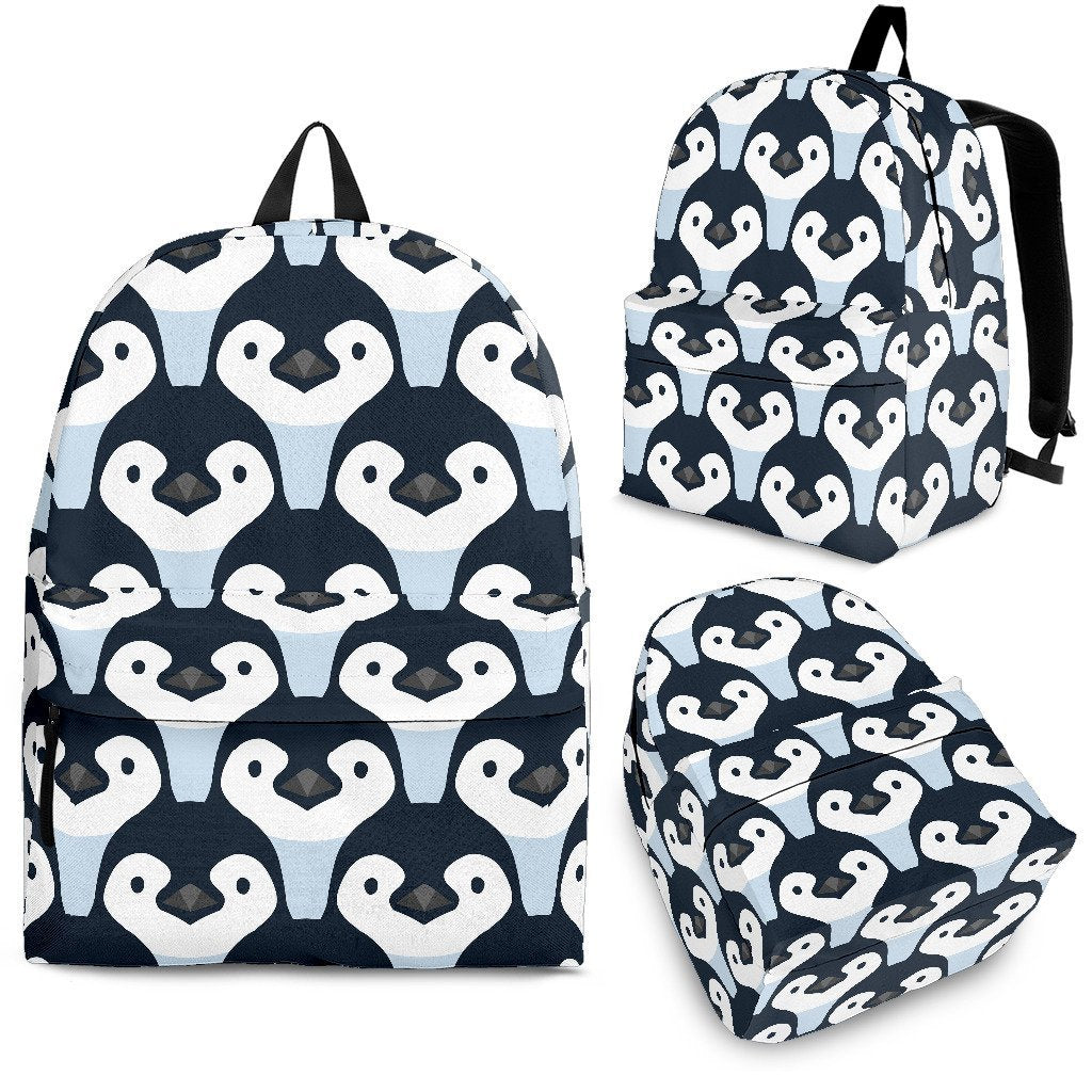 Penguin Face Pattern Print Premium Backpack-grizzshop