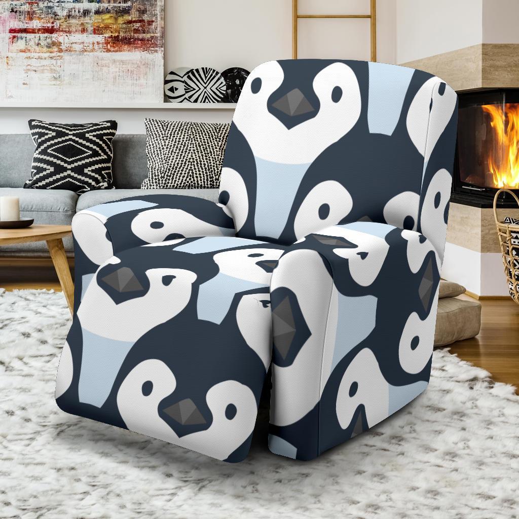 Penguin Face Pattern Print Recliner Cover-grizzshop