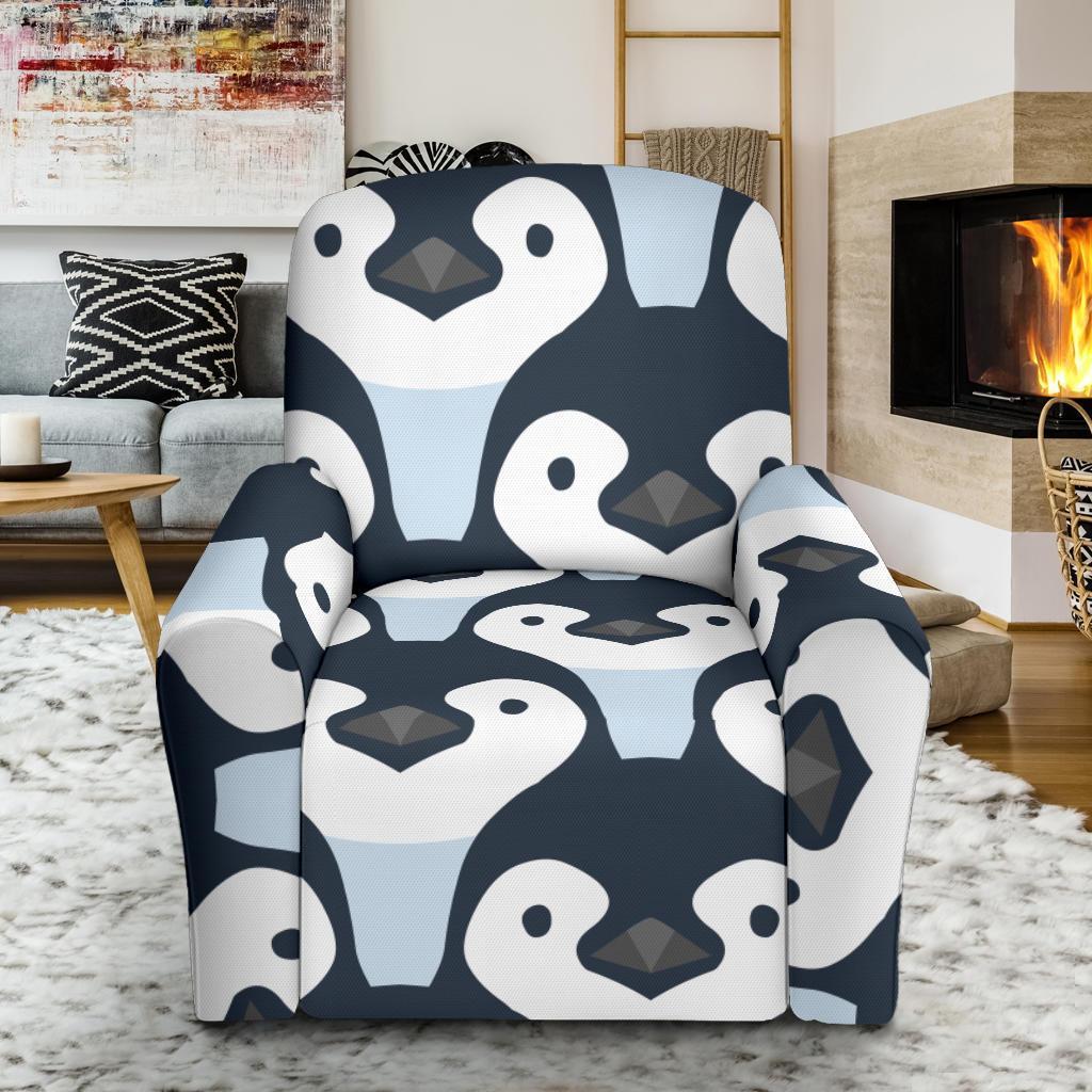 Penguin Face Pattern Print Recliner Cover-grizzshop