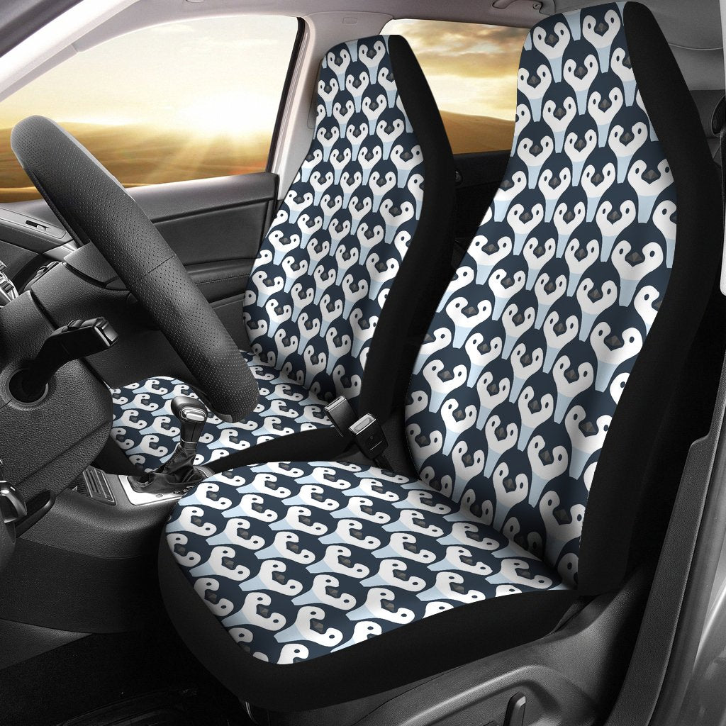 Penguin Face Pattern Print Universal Fit Car Seat Cover-grizzshop