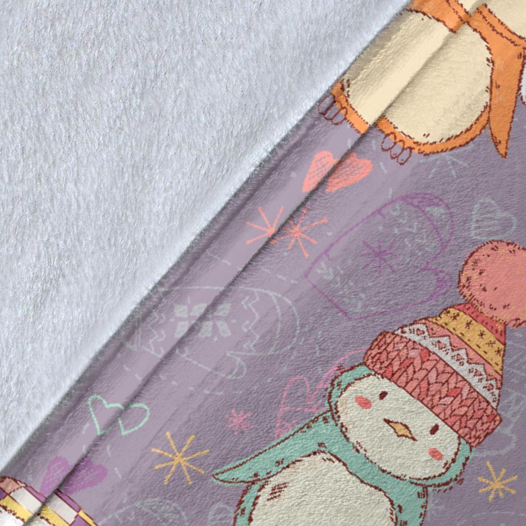 Penguin Pattern Print Blanket-grizzshop