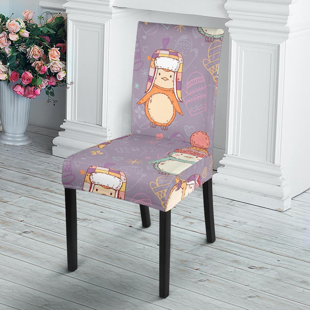 Penguin Pattern Print Chair Cover-grizzshop