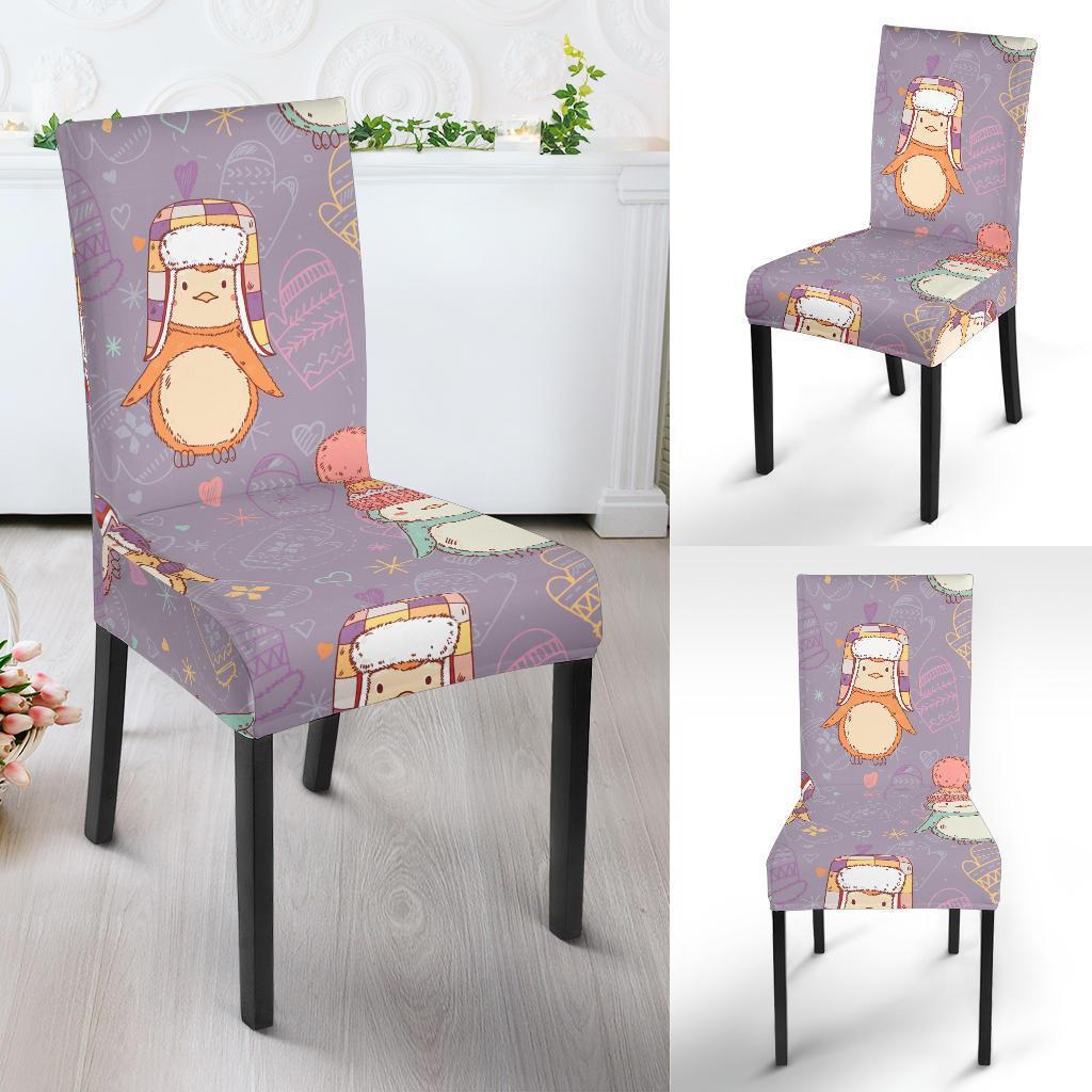 Penguin Pattern Print Chair Cover-grizzshop