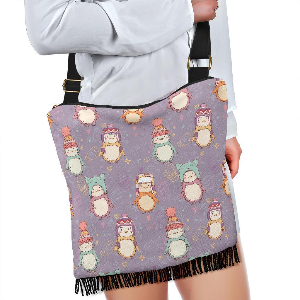 Penguin Pattern Print Crossbody Bags-grizzshop