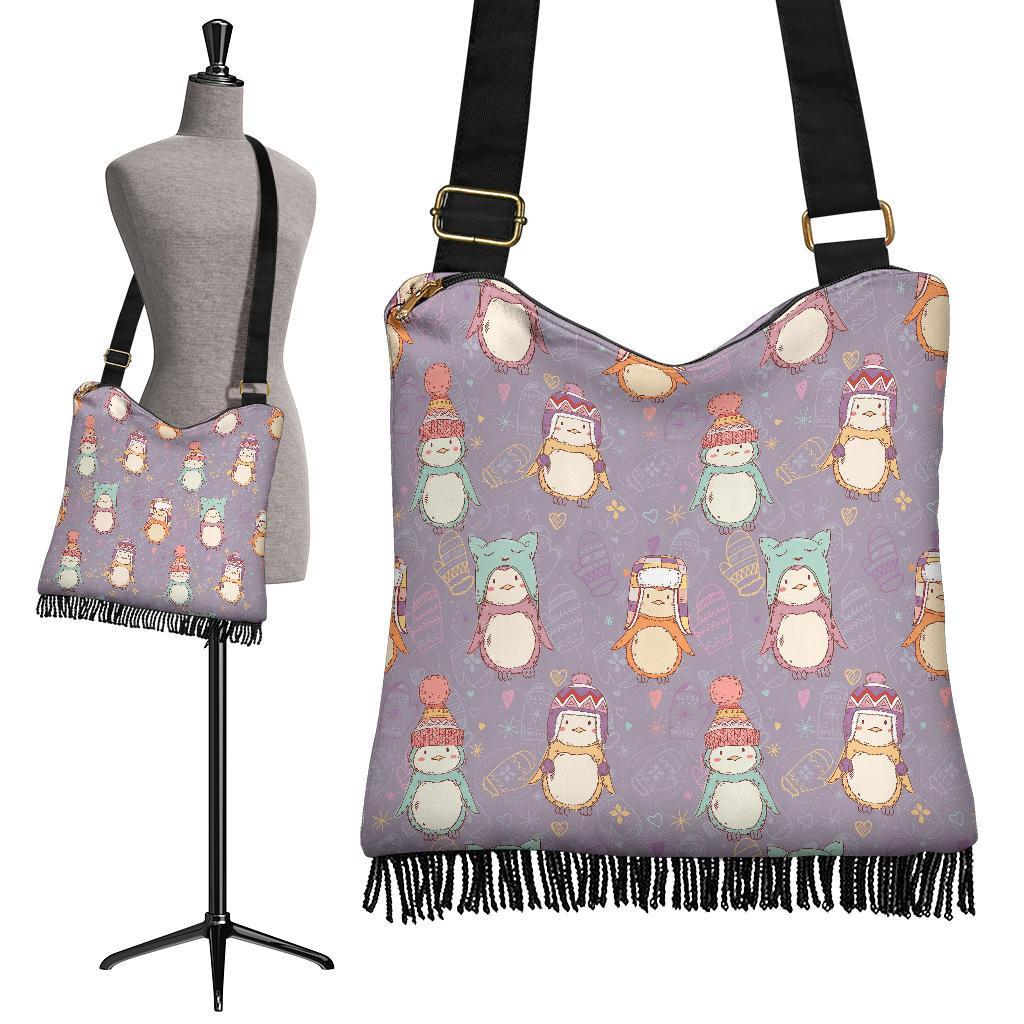 Penguin Pattern Print Crossbody Bags-grizzshop