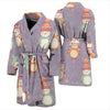 Penguin Pattern Print Men Long Robe-grizzshop