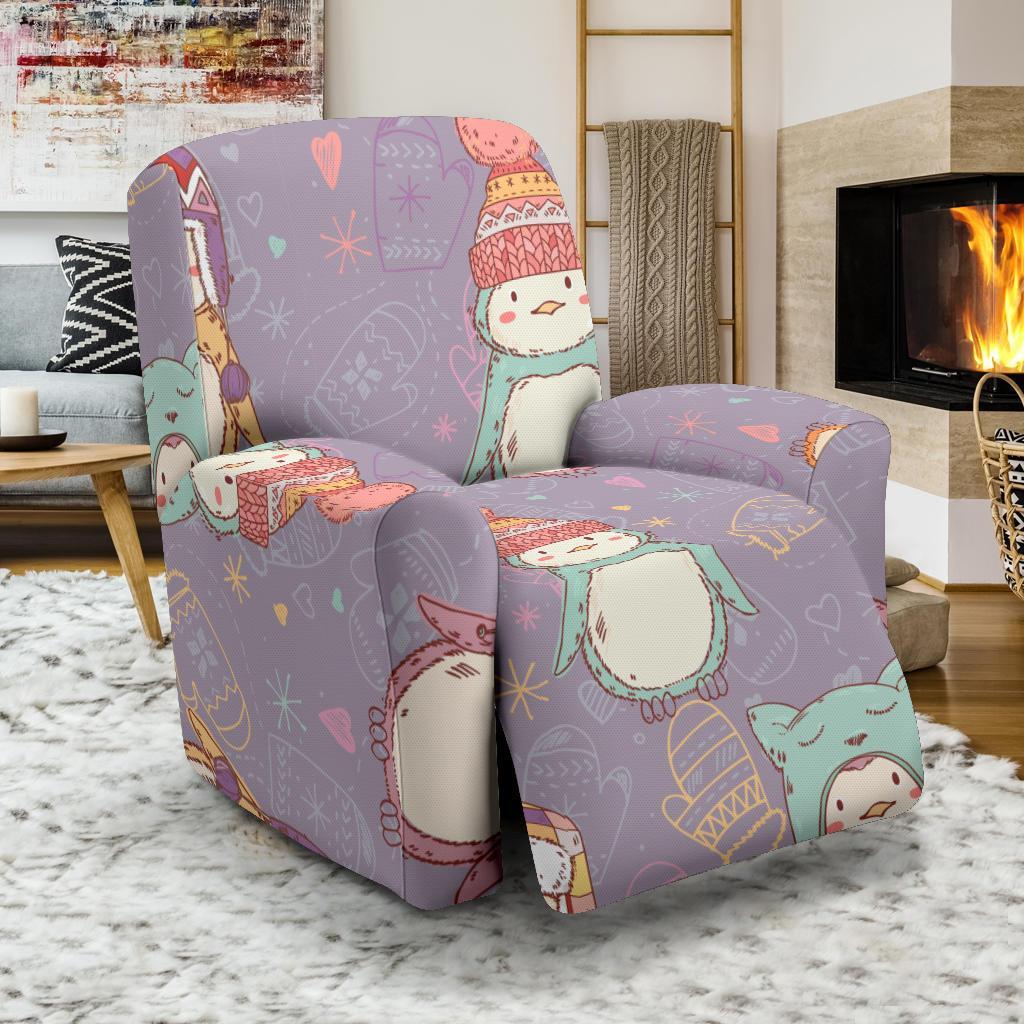 Penguin Pattern Print Recliner Cover-grizzshop