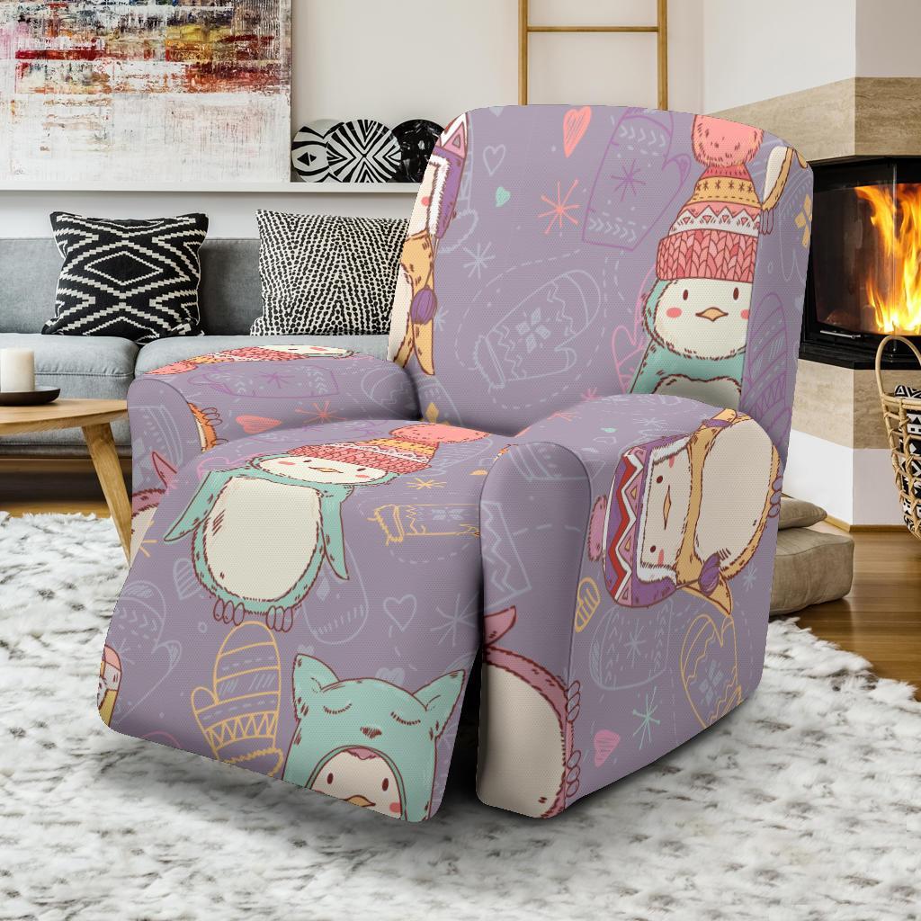 Penguin Pattern Print Recliner Cover-grizzshop