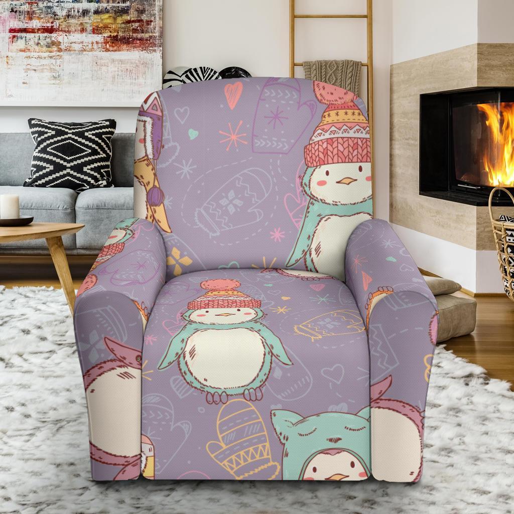 Penguin Pattern Print Recliner Cover-grizzshop