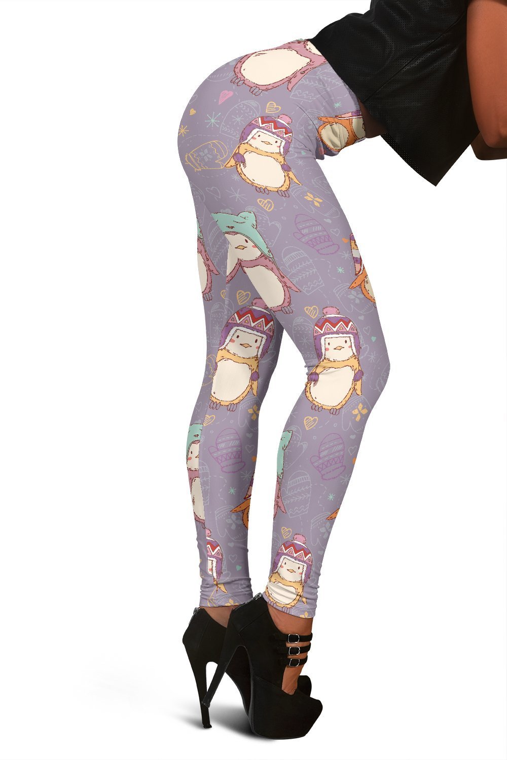 Penguin Pattern Print Women Leggings-grizzshop