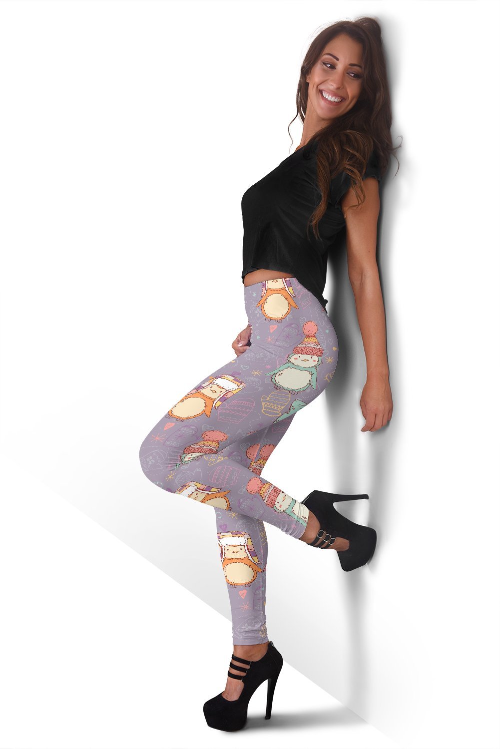 Penguin Pattern Print Women Leggings-grizzshop