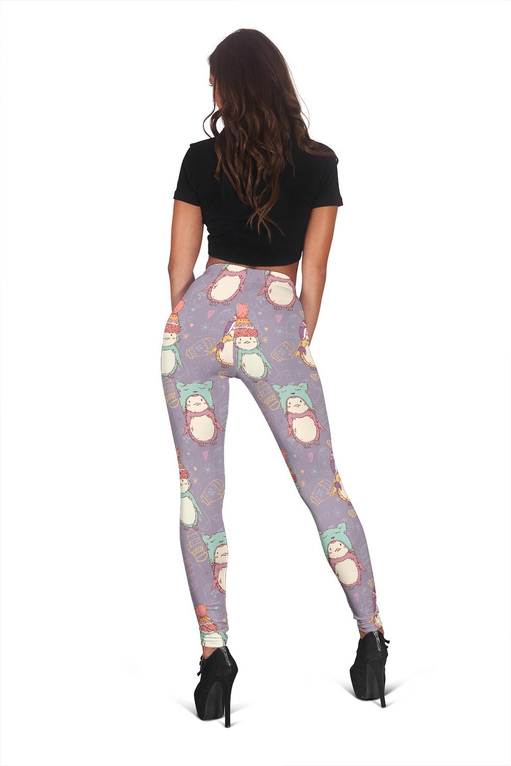 Penguin Pattern Print Women Leggings-grizzshop
