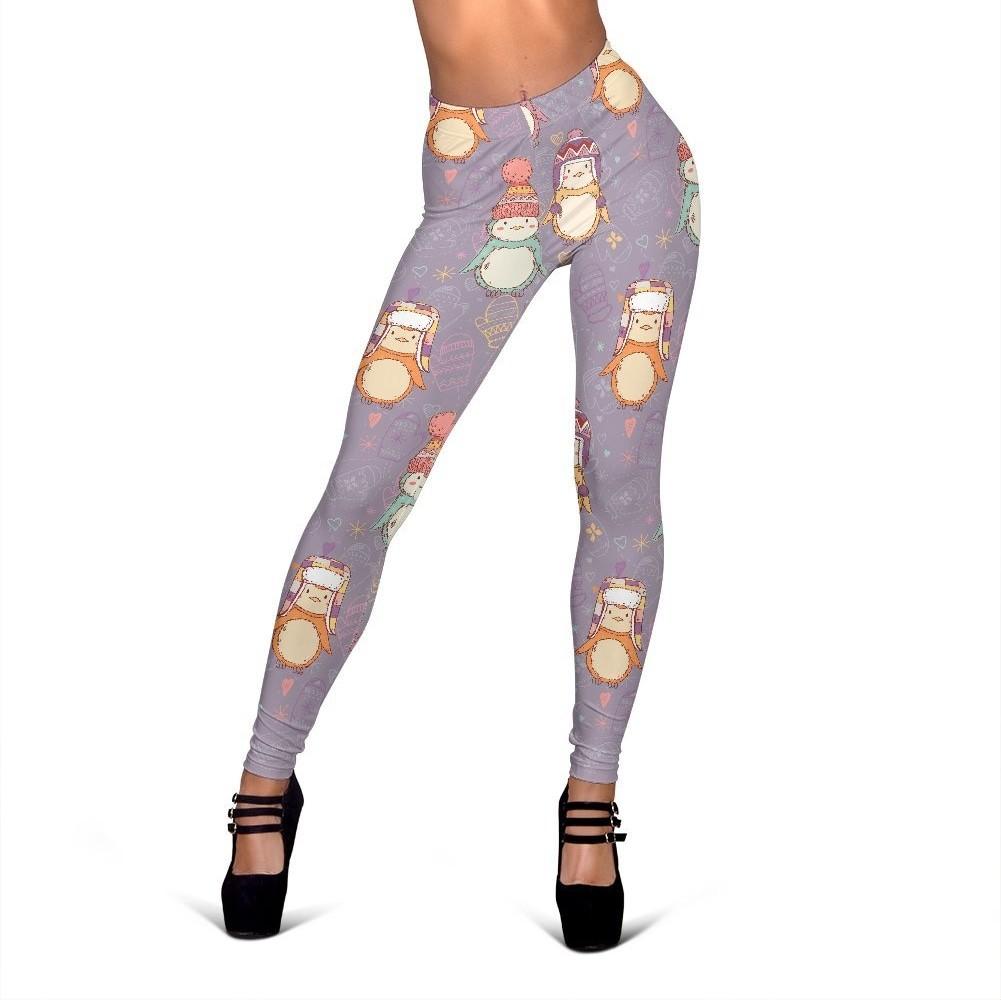Penguin Pattern Print Women Leggings-grizzshop