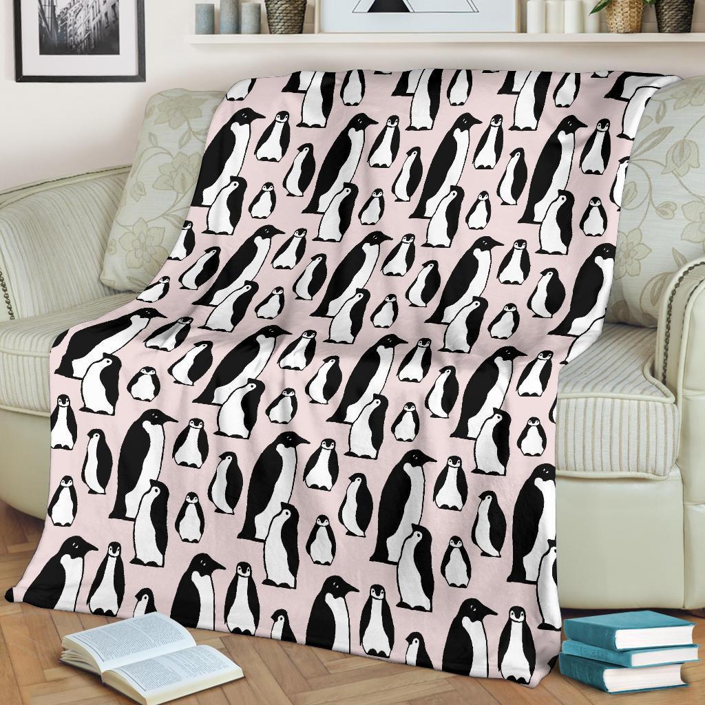 Penguin Print Pattern Blanket-grizzshop