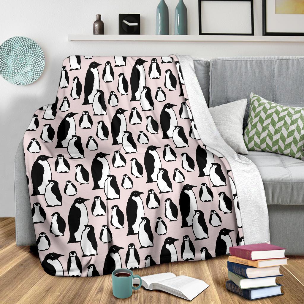 Penguin Print Pattern Blanket-grizzshop