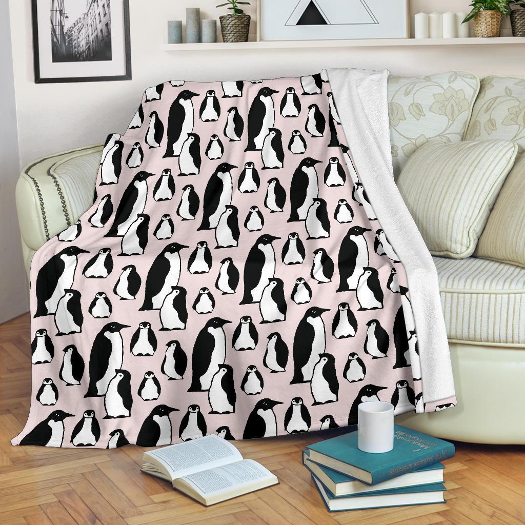 Penguin Print Pattern Blanket-grizzshop