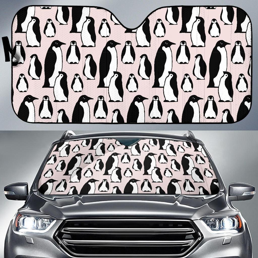 Penguin Print Pattern Car Sun Shade-grizzshop