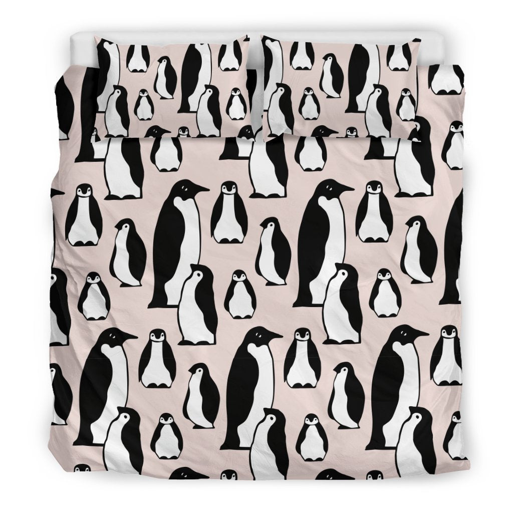 Penguin Print Pattern Duvet Cover Bedding Set-grizzshop