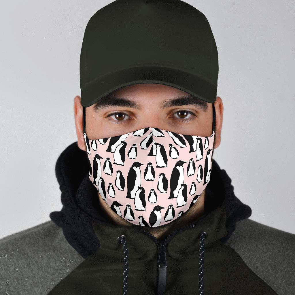 Penguin Print Pattern Face Mask-grizzshop