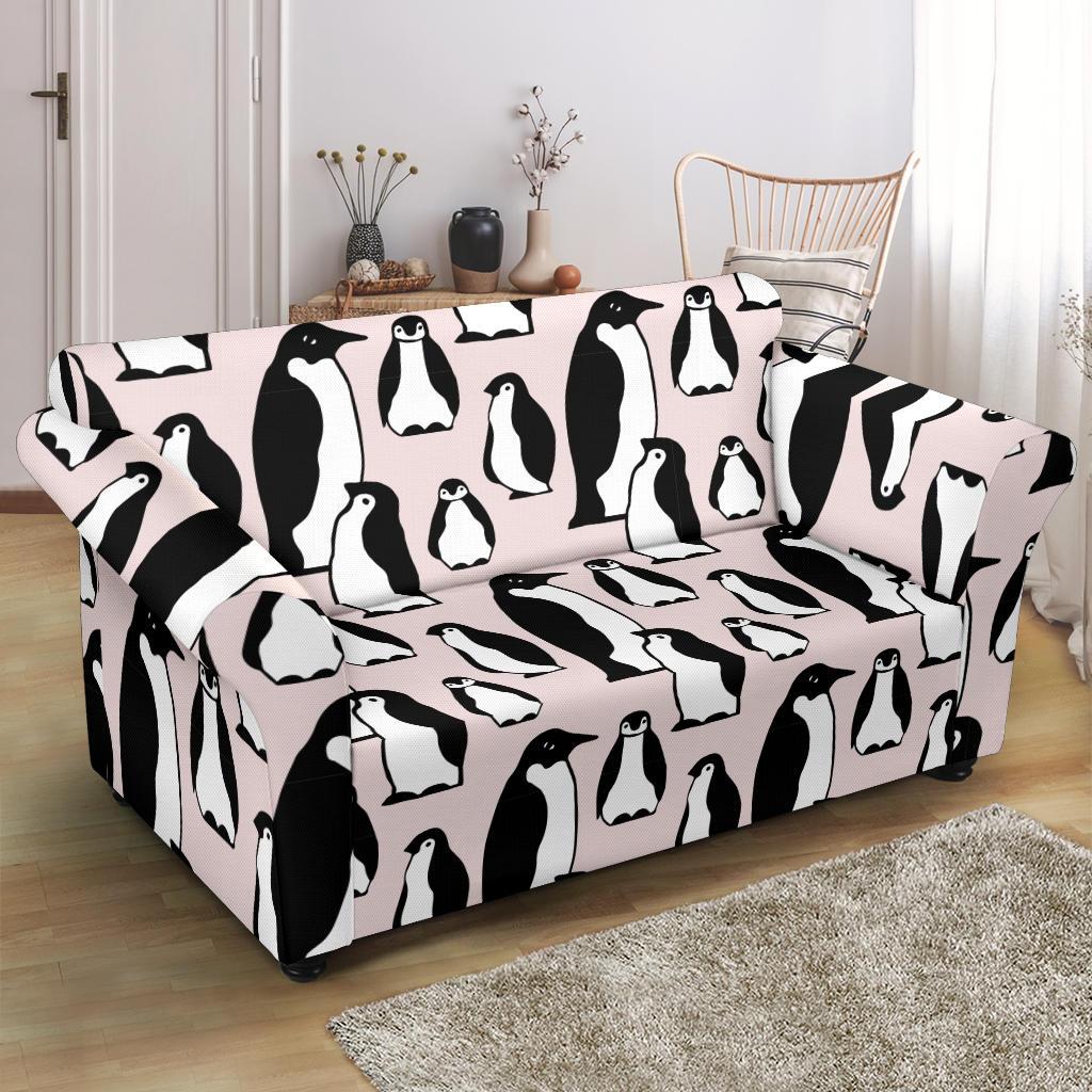 Penguin Print Pattern Loveseat Cover-grizzshop