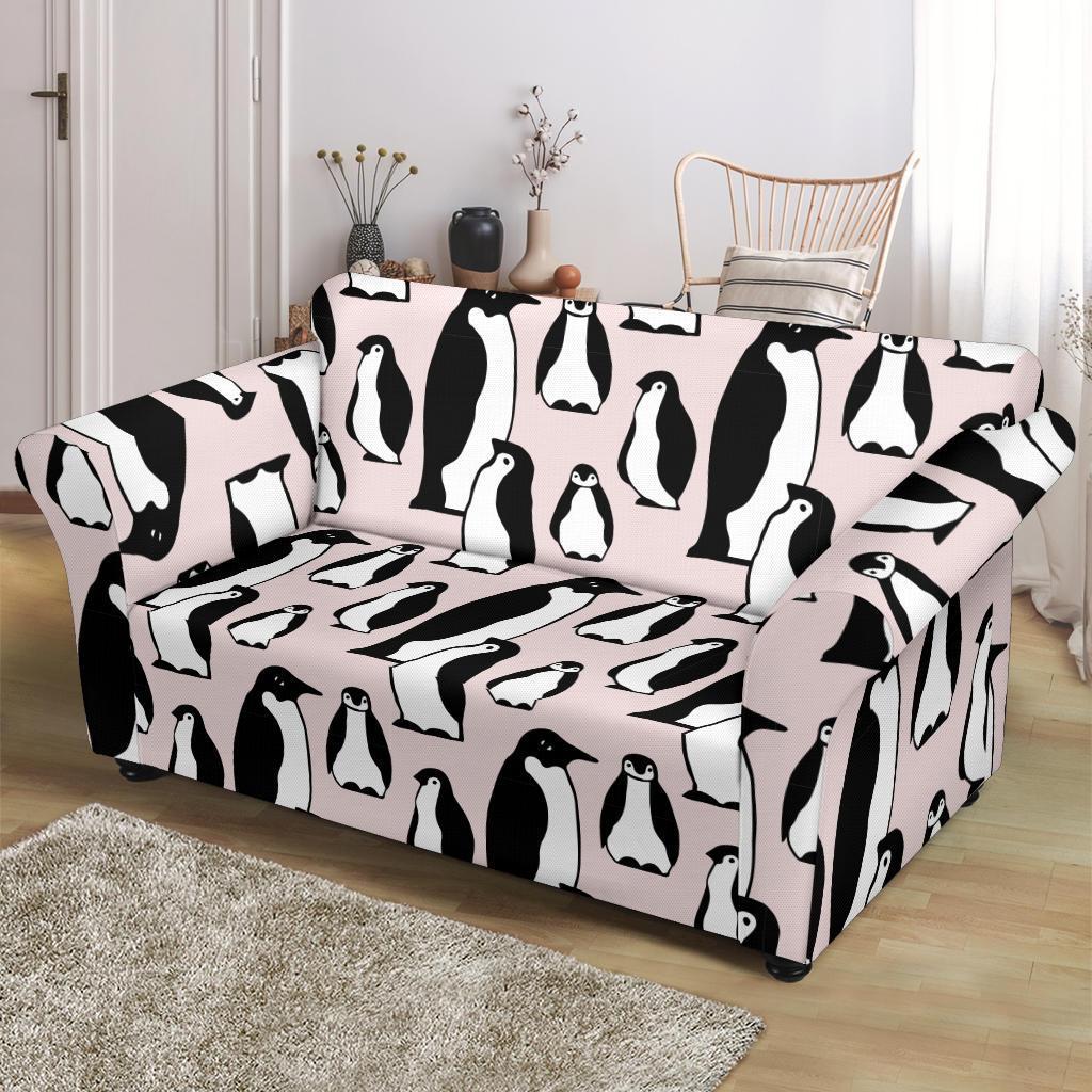 Penguin Print Pattern Loveseat Cover-grizzshop