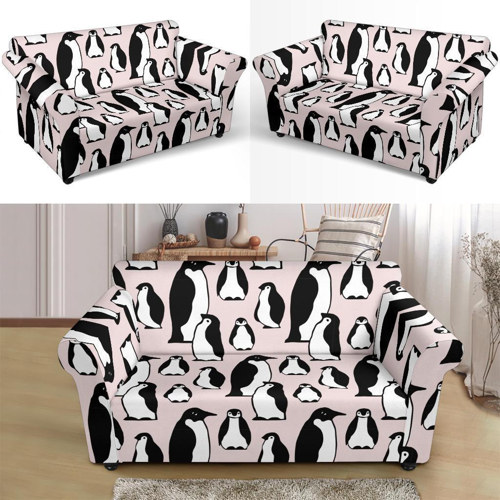 Penguin Print Pattern Loveseat Cover-grizzshop