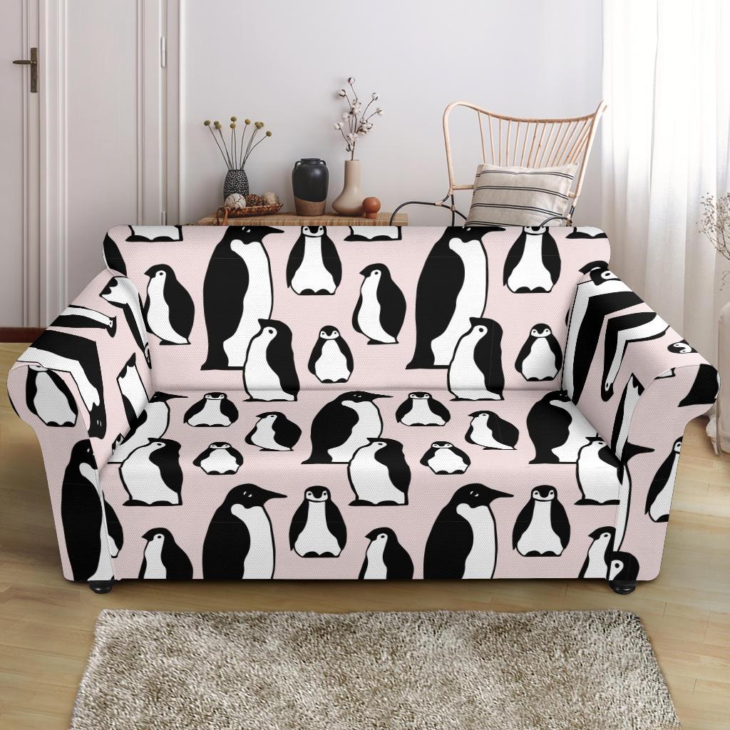 Penguin Print Pattern Loveseat Cover-grizzshop