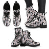 Penguin Print Pattern Men Women Leather Boots-grizzshop