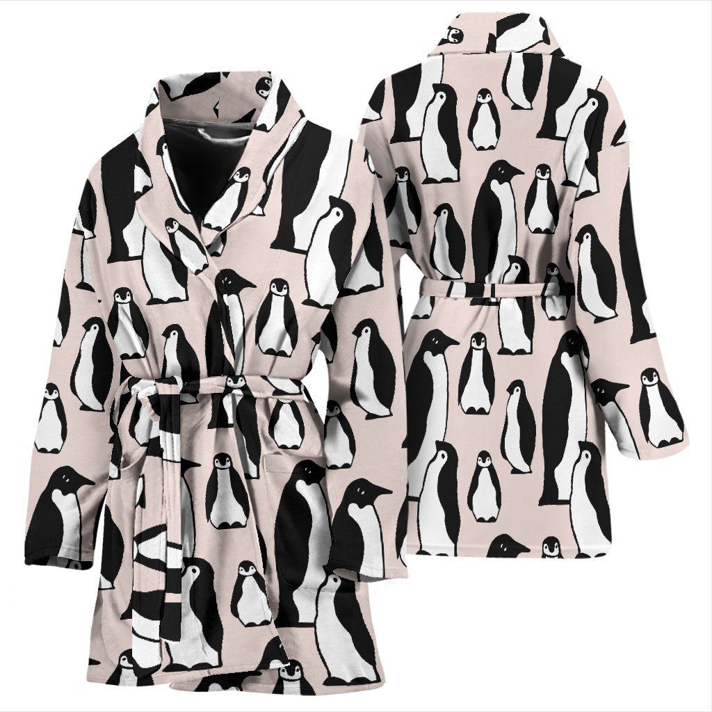 Penguin Print Pattern Pattern Print Women Long Robe-grizzshop
