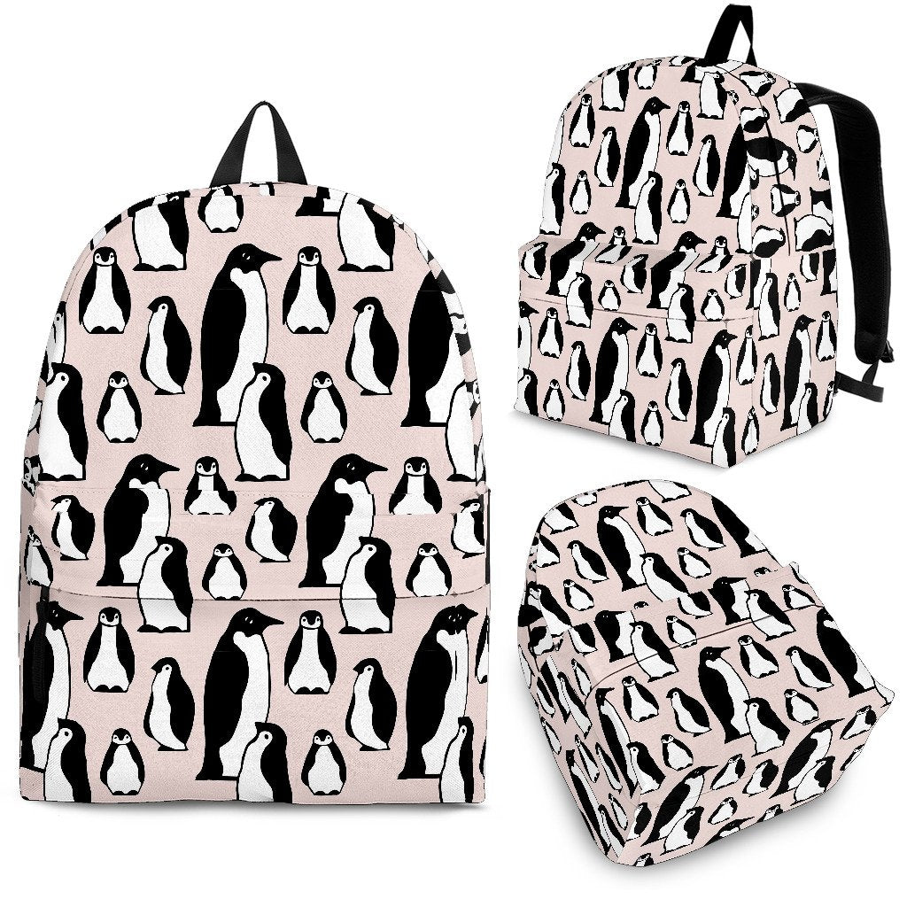 Penguin Print Pattern Premium Backpack-grizzshop