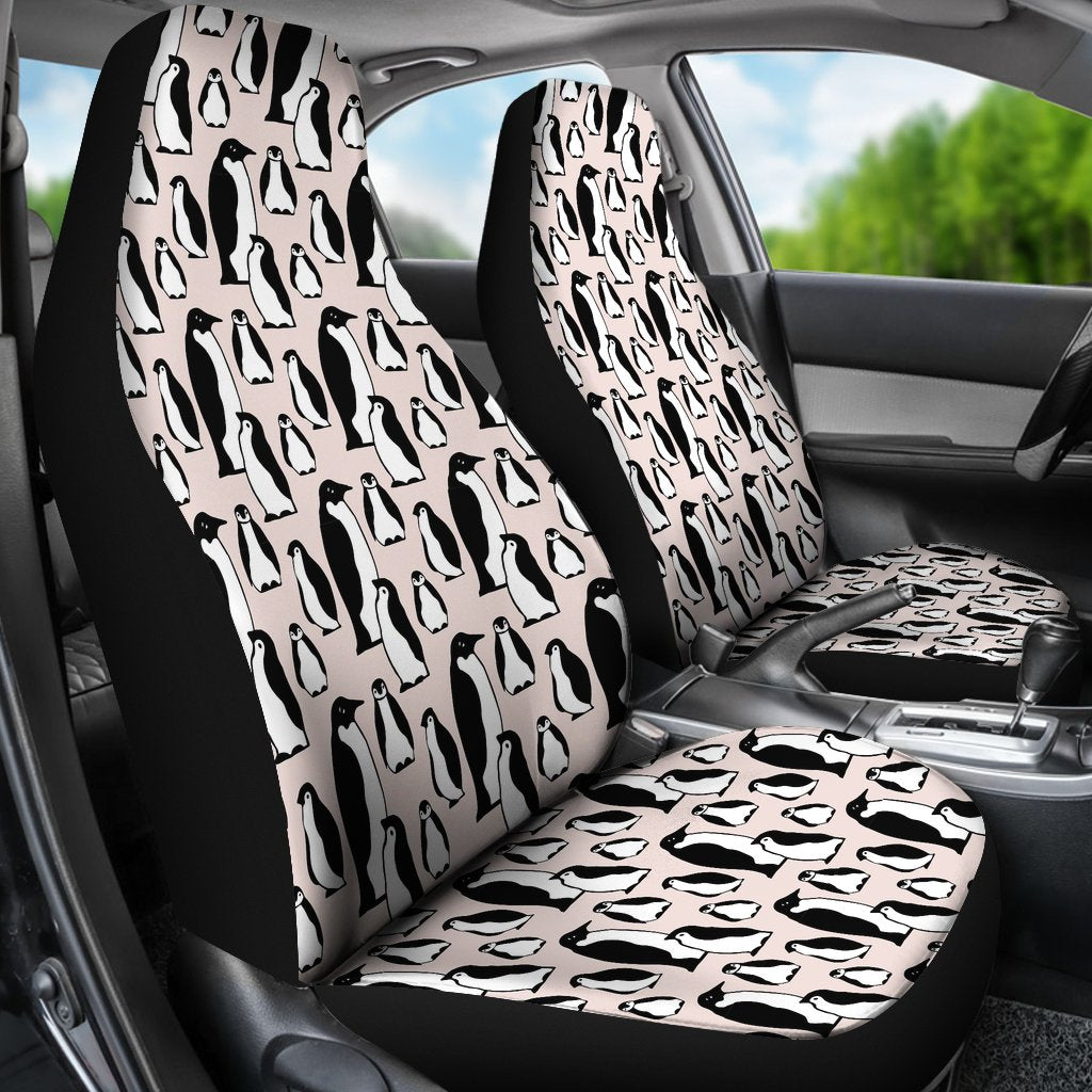 Penguin Print Pattern Universal Fit Car Seat Cover-grizzshop