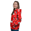 Penguin Red Snow Print Pattern Women's Hoodie-grizzshop