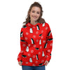 Penguin Red Snow Print Pattern Women's Hoodie-grizzshop