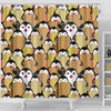 Penguin Waffle Pattern Print Bathroom Shower Curtain-grizzshop